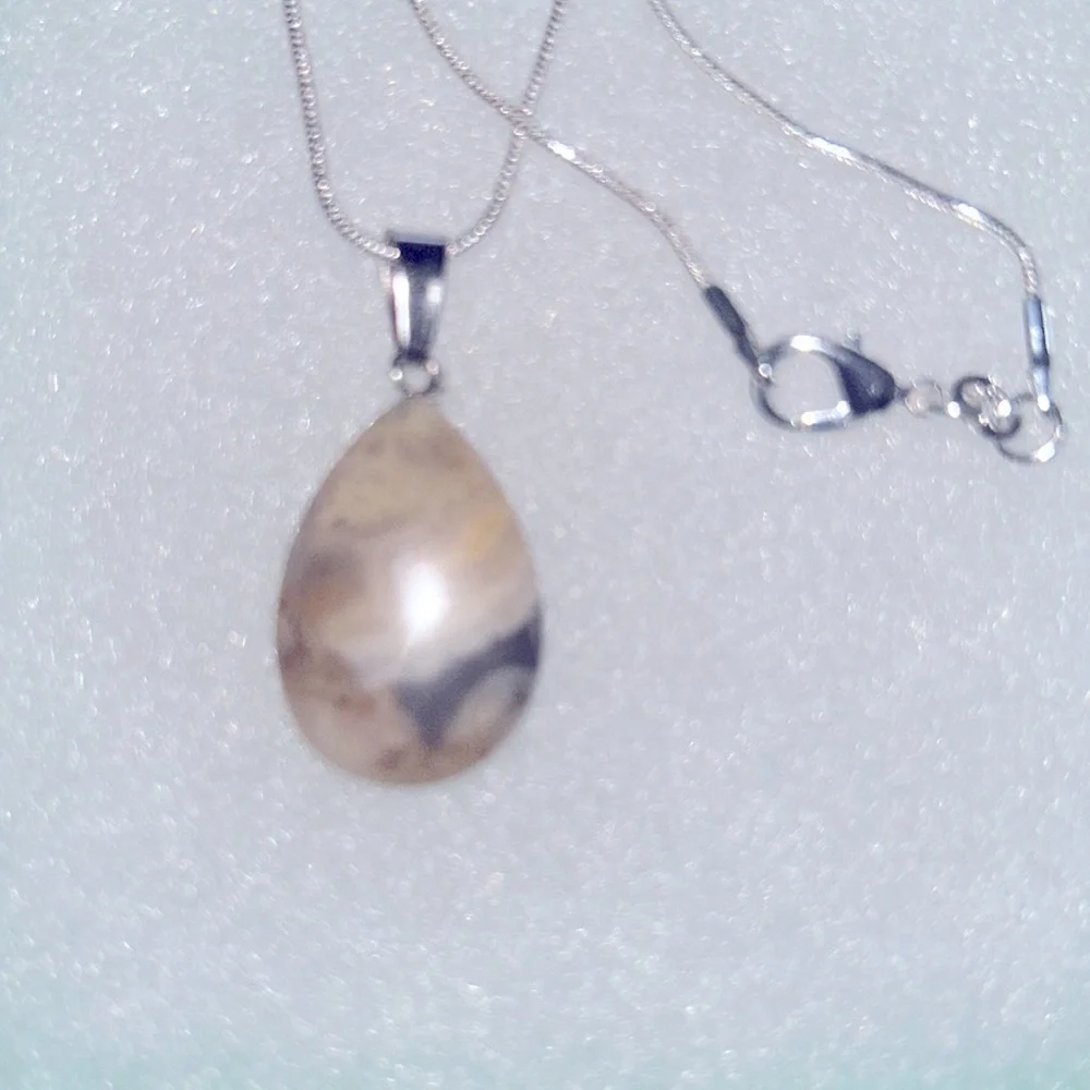 Boho hippie Agate Sterling Silver 16” Necklace